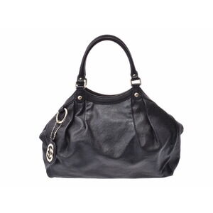 Gucci Guccissima Sukey Handbag Black Leather